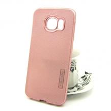 Силиконов калъф / гръб / TPU MOTOMO за Samsung Galaxy S7 Edge G935 - Rose Gold / релефен