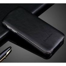 Луксозен кожен калъф Flip тефтер Fashion за Samsung Galaxy S6 Edge G925 - черен