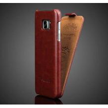 Луксозен кожен калъф Flip тефтер Fashion за Samsung Galaxy S7 Edge G935 - кафяв