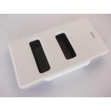 Кожен калъф Flip тефтер със стойка за Sony Xperia J ST26i - бял