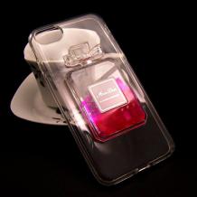 Луксозен силиконов калъф / гръб / TPU 3D за Apple iPhone 6 Plus / iPhone 6S Plus - прозрачен / парфюм / розови сърца