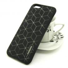 Луксозен силиконов калъф / гръб / TPU MOTOMO за Apple iPhone 6 Plus / iPhone 6S Plus - черен / кубове