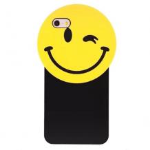 Силиконов калъф / гръб / TPU 3D за Apple iPhone 6 / iPhone 6S - Smile / черно и жълто