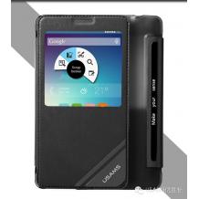 Луксозен кожен калъф Flip тефтер S-View Usams Viva Series за Samsung Galaxy Note 4 N910 - черен