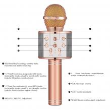 Микрофон / Bluetooth Wireless Microphone Hifi Speaker WS-858 - Rose Gold