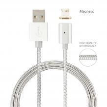 Магнитен USB кабел за iOS (iPhone) - сребрист