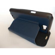 Кожен калъф Flip тефтер със стойка за Samsung Galaxy Note 2 N7100 / Samsung Note II N7100 - тъмно син