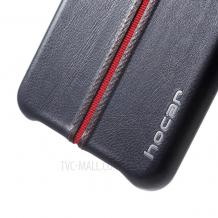 Оригинален кожен гръб HOCAR за Samsung Galaxy J7 2016 J710 - черен с червен кант