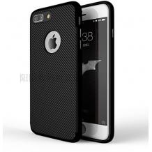 Луксозен силиконов калъф / гръб / TPU за Apple iPhone 7 Plus - черен / carbon
