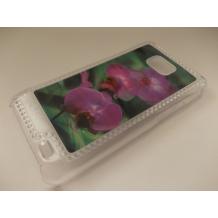 Луксозен предпазен твърд гръб / капак / 3D за Samsung Galaxy S2 I9100 / Samsung SII I9100 - зелен с лилави цветя