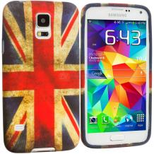 Силиконов гръб / калъф / TPU за Samsung Galaxy S5 G900 - Retro Union Jack flag