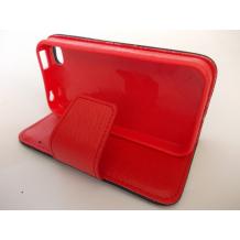 Кожен калъф Flip тефтер ROCH със стойка за Apple iPhone 4 / iPhone 4S - черно и червено
