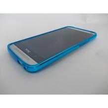 Силиконов гръб / калъф / TPU за HTC One M7 - прозрачен / син гланц