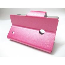 Луксозен кожен калъф Flip тефтер със стойка за Nokia Lumia 520 / Nokia Lumia 525 - розов