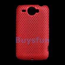 HTC Wildfire калъф пластик "Perforated style"- Червен