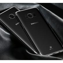Оригинален твърд гръб Baseus Glitter Case за Samsung Galaxy S8 Plus G955 - прозрачен / сив кант