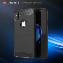 Силиконов калъф / гръб / TPU за Apple iPhone X - черен / carbon