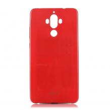 Луксозен силиконов калъф / гръб / TPU Roar LA-LA Glaze Series за Huawei Mate 10 Pro - червен / брокат
