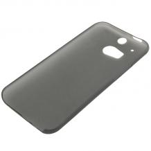  Ултра тънък предпазен твърд гръб TPU Ultra Thin за HTC One M8 - черен