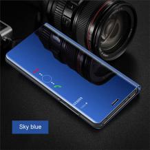Луксозен калъф Clear View Cover с твърд гръб за Huawei Y6 2019 / Honor 8A / Huawei Y6S - син