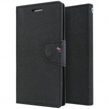 Луксозен кожен калъф Flip тефтер със стойка MERCURY Fancy Diary за ZTE Blade L3 - черен