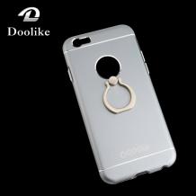 Луксозен твърд гръб DOOLIKE със стойка за Apple iPhone 6 / iPhone 6S - gray / сив