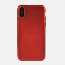 Силиконов калъф / гръб / TPU за Apple iPhone X - червен / мат