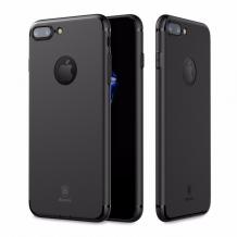 Оригинален силиконов калъф / гръб / TPU Baseus Simple Series Solid Color за Apple iPhone 7 / iPhone 8 - черен