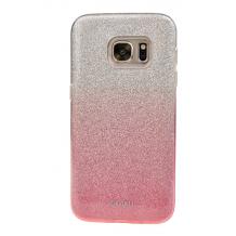 Луксозен силиконов калъф / гръб / TPU Kakusiga за Samsung Galaxy S7 G930 - преливащ / розово и сребристо