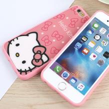 Твърд гръб за Apple iPhone 5 / 5S / iPhone SE - розов / Hello Kitty 