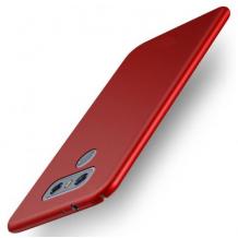 Силиконов калъф / гръб / TPU за LG K50S - червен / мат