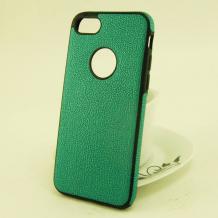 Луксозен силиконов калъф / гръб / TPU New Face за Apple iPhone 7 - светло зелен / имитиращ кожа