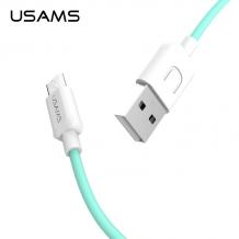 Оригинален USB кабел USAMS за зареждане и пренос на данни за за Micro (Android) - мента