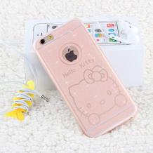 Луксозен ултра тънък силиконов калъф / гръб / TPU Ultra Thin Case за Apple iPhone 5 / iPhone 5S / iPhone SE- Hello Kitty / розов