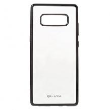 Оригинален силиконов калъф / гръб / TPU G-Case Plating за Samsung Galaxy Note 8 N950 - прозрачен / черен кант