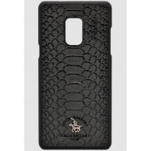 Луксозен твърд гръб със силиконова кант за Samsung Galaxy S9 G960 - Santa Barbara Polo Club Knight / Black Snake