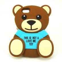 Силиконов калъф / гръб / TPU 3D за Apple iPhone 6 / iPhone 6S - Teddy Bear / This Is Not A Love Me Toy / син