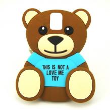 Силиконов калъф / гръб / TPU 3D за Samsung Galaxy S5 G900 / S5 Neo G903 - Teddy Bear / This Is Not A Love Me Toy / син