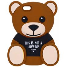 Силиконов калъф / гръб / TPU 3D за Apple iPhone 6 Plus / iPhone 6S Plus - Teddy Bear / This Is Not A Love Me Toy / черен