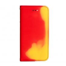 Луксозен термо кожен калъф Flip тефтер със стойка Thermo Book за Apple iPhone 7 / iPhone 8 - червен