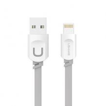 Оригинален USB кабел USAMS за зареждане и пренос на данни за iOS (iPhone) - сив