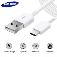 Оригинален USB кабел за зареждане и пренос на данни за Samsung Galaxy S10 - Type C - бял