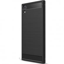 Силиконов калъф / гръб / TPU за Sony Xperia XA1 Ultra - черен / carbon