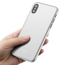 Луксозен гръб Baseus Wing Case за Apple iPhone X - прозрачен