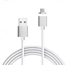 Магнитен USB кабел / USB Type-C Magnetic Charging Data Cable за  Samsung Galaxy A8 2018 A530F - сребрист / бял