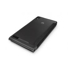 Луксозен кожен калъф Flip тефтер за Huawei Ascend P6 - черен