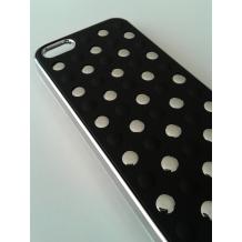 Заден предпазен твърд гръб за Apple iPhone 5 / 5S - огледални точки / черен