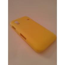 Заден предпазен твърд гръб /капак/ за Samsung Galaxy Ace S5830 - жълт имитиращ кожа