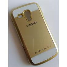 Заден предпазен твърд гръб / капак / за Samsung Galaxy Trend Duos S7562 - бяло и златисто