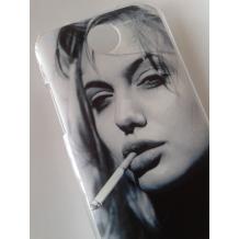 Заден предпазен твърд гръб / капак / за HTC Desire 300 - Smoking's Angelina Jolie